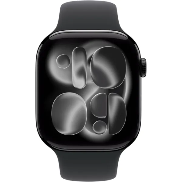 Apple Watch Series 11 42mm Aluminum Jet Black Case Black Sport Band S/M