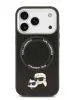 Lagerfeld для iPhone 17 Pro Max чехол PU NFT Karl & Choup heads Metal pin & Cam Hard Black (MagSafe)