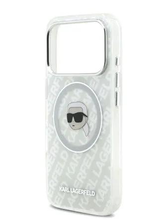 Lagerfeld для iPhone 17 Pro Max чехол IML Karl Head on logo Metal Cam Hard Grey (MagSafe)