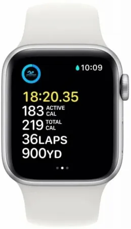 Apple Watch Series SE 2 40mm Silver Aluminum Case with White Sport Band